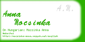 anna mocsinka business card